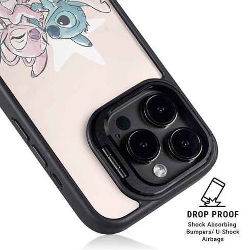 Disney Lilo and Stitch Stitch and Angel iPhone 15 Pro Kickstand Case